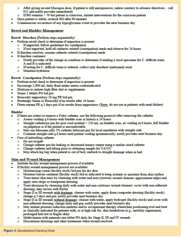 Standardization of Standing Orders in LongTerm Care